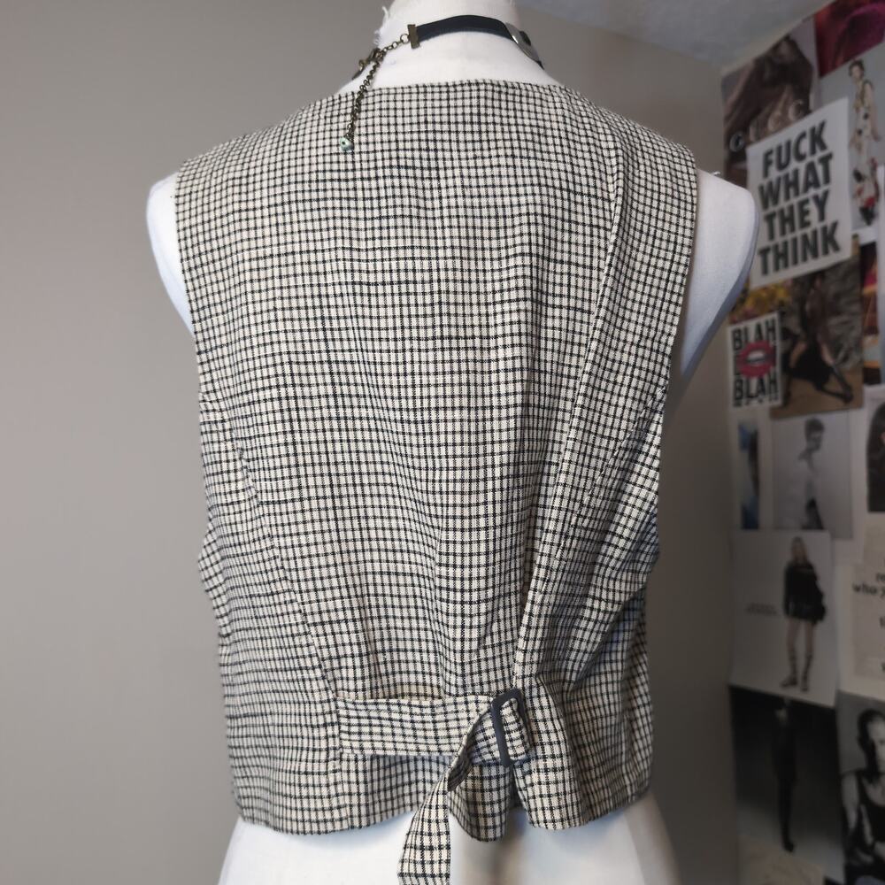 Check Pattern Button Front Free People Vest - Picture 2 of 5